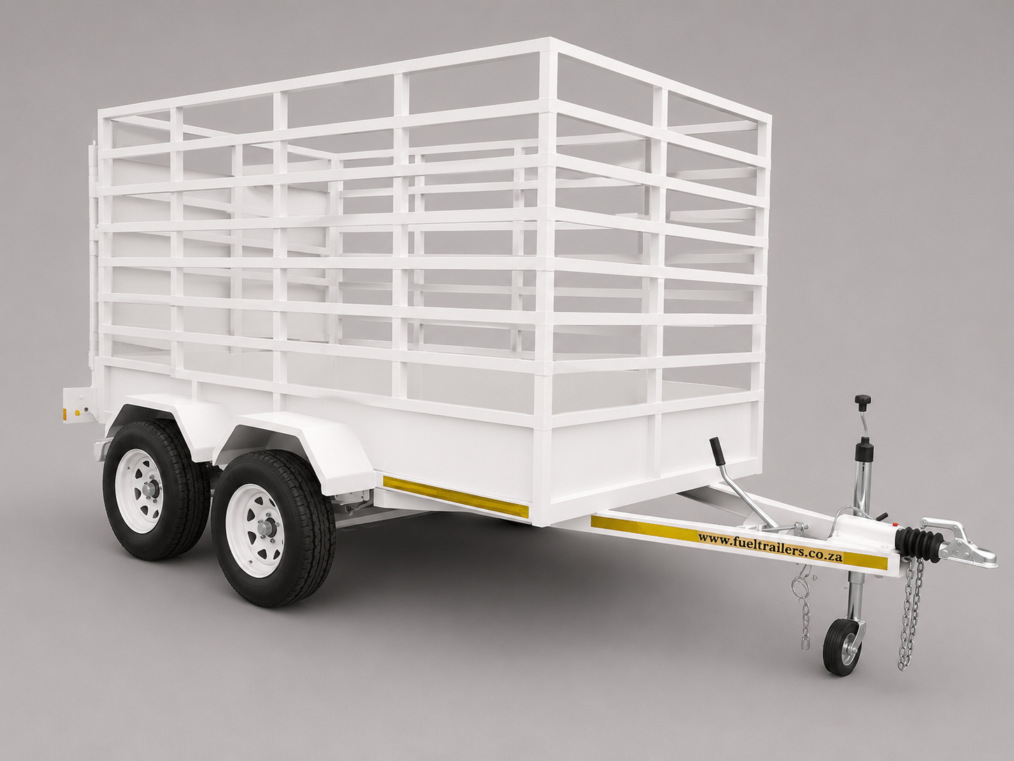 4 meter cattle trailer (3) 4 Meter Heavy-Duty Animal Trailer – 3000kg GVM Tandem Axle Braked Livestock Trailer - Image 1
